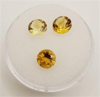 (KC) Yellow Citrine Gemstones - Round Cut (2.25