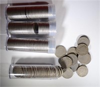 4-ROLLS OF CIRC LIBERTY "V" NICKELS