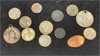 13 COIN LOT: WL Silver Half / 1912 Barber Quarter