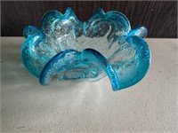 Turquoise Dotted Murano Glass Candy Dish