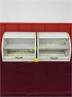 PAIR OF WALL MOUNT METAL BREAD BOXES
