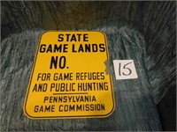 METAL STATE GAMES LAND SIGN (CHIPPED) 13" X 10"