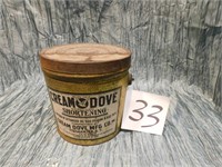 CREAM DOVE SHORTENING TIN BINGHAMPTON TIN