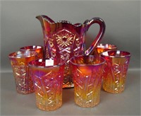 Indiana Red Sunset Heriloom 7 Pc Water Set