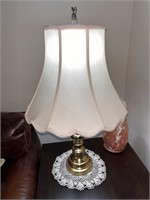 Decorative Brass Lamp with Shade and Pineapple