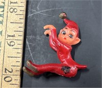 Vintage Rubber Pixie Climber, Red Elf