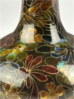 Beautiful cloisonné floral multicolor vase