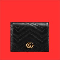 Original Gucci black leather marmot card wallet