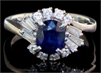 Platinum 1.94 ct Natural Sapphire & Diamond Ring
