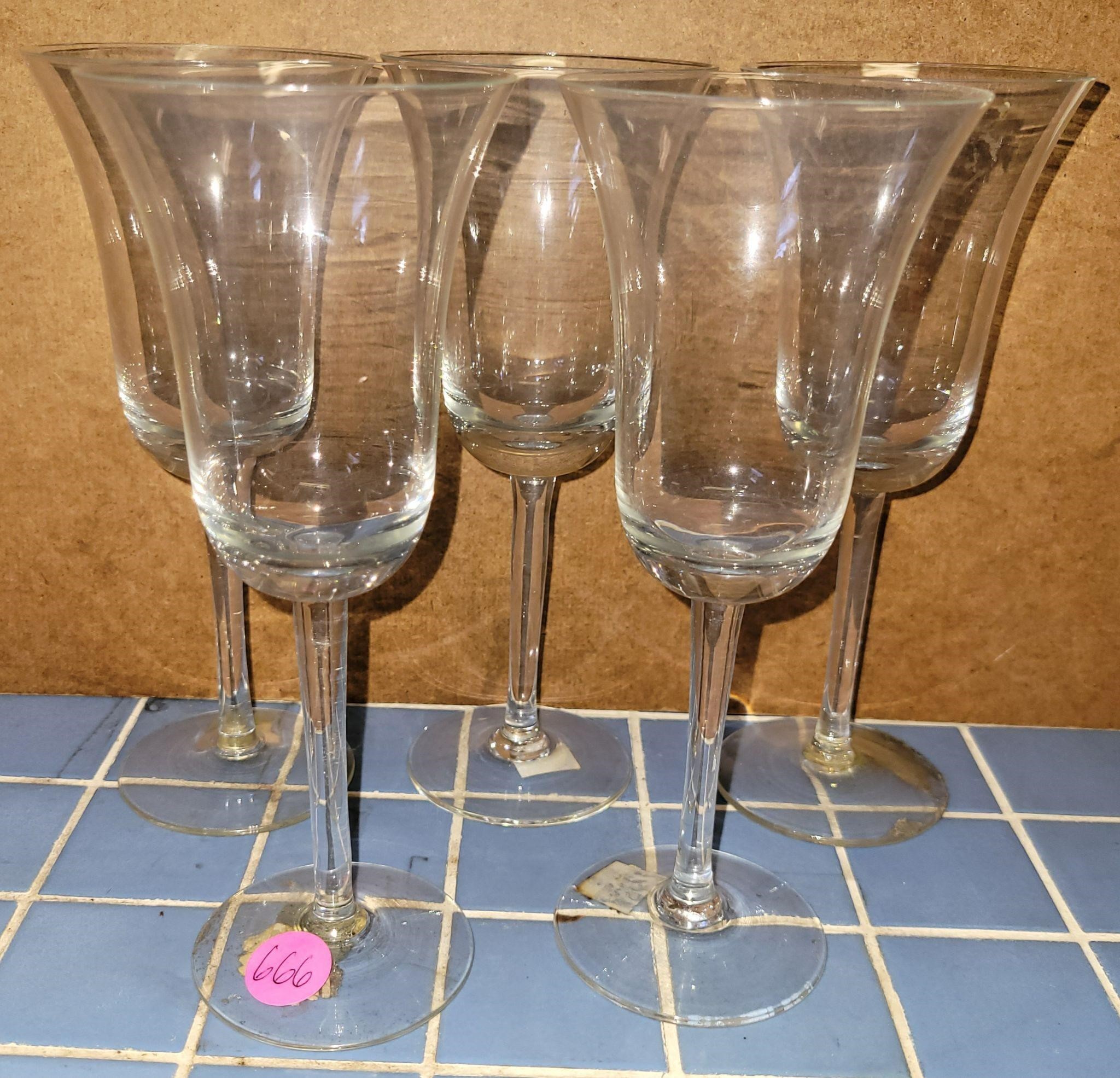 Vintage Set of 4 Long Stemmed Glasses