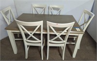 (1) WOODEN DINING TABLE W/ (6) CHAIRS