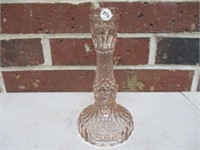 Pink Depression Glass Candle Holder 7" Tall