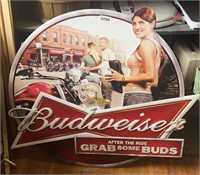 Budweiser Metal Sign, 27" x 26"