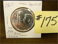 1969 1 oz. .999 Fine Silver "Apollo II" Piece