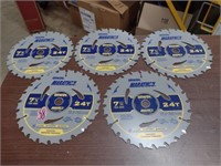 5 Irwin 24T 7-1/4" Circular Saw Blades