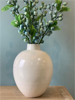 Artissance Ceramic Egg-Shaped White Vase