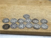 THIRTEEN Dimes from the 1930’s Various