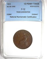 1812 1/2 Penny Token NNC F12 Nova Scotia