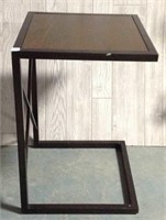 Contemporary metal and wood side table