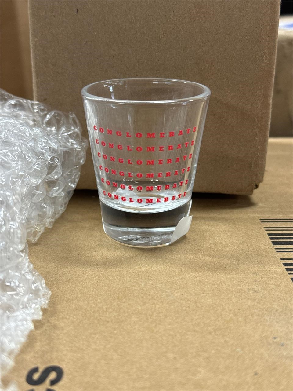 Conglomerate Clear Glass Shot Glass