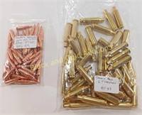 (43) 6.5 Creedmoor Brass Shells&(53) 6.5mm Bullets