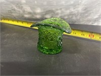 Green glass hat