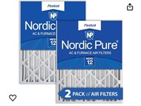 2 pack Nordic Pure 16x25x4 Merv 12
