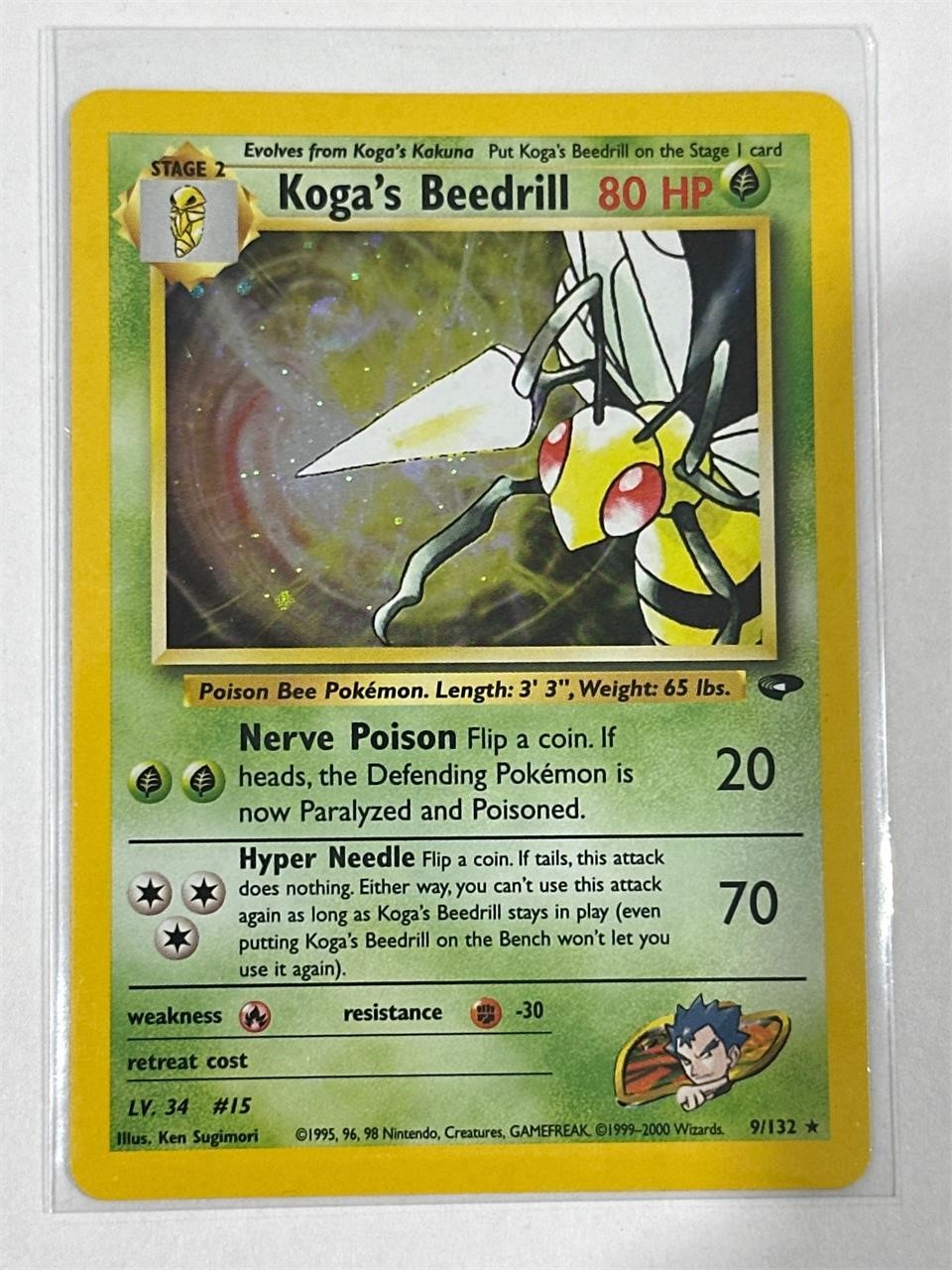 Koga’s Beedrill Pokémon Holo Card