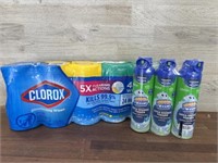 5 pack Clorox wipes & 3 pack 20oz scrubbing