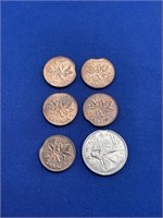 6 Canadian Clipped Coins