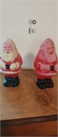 2 Santa candy containers 4 1/2 x 2"
