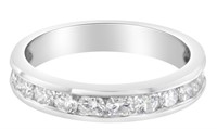 18k Wgold Igi 1.00ct Diamond Semi-eternity Band