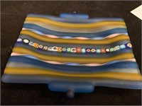 UNIQUE ART GLASS DISH - 6 X 5.25 X .5 “