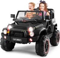 2-Seater Ride On Truck, 12V, MP3, LED, Black