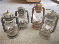 (4) Vintage Lanterns Converted to Electric