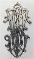 Silver monogram, 5.5" long, 2.75" wide  38.05 g