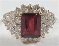 14KT YELLOW GOLD 3.54CTS RUBY & 1.90CTS DIA.