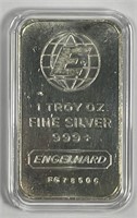 Vintage ENGELHARD 1 oz Silver Bar Serial Numbered