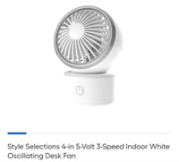 Oscillating Desk Fan-White