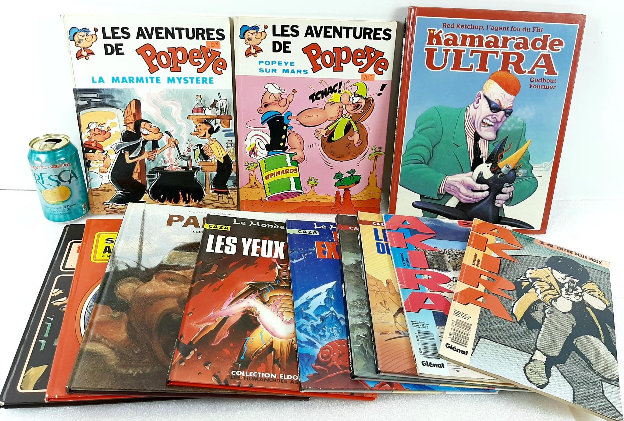 13 B.D./livres en français dont Popeye, Akira et +