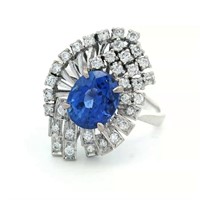 14ct W/G Sapphire & Diamond ring