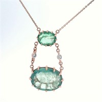 14ct R/G Emerald 8.37ct necklace