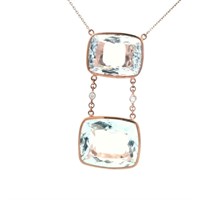 14ct R/G Aquamarine 24.48ct Pendent