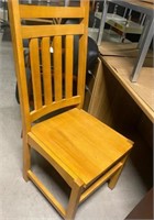 Heavy duty solid wood chair tall back oak
