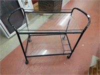 Kitchen/barroom cart two glass shelves