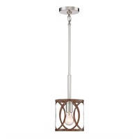 Home Decorators 1-Light Nickel/Bronze Mini Pendant