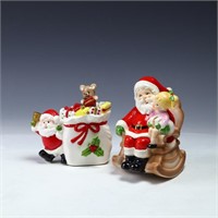 Two vintage animated Xmas Music Boxes