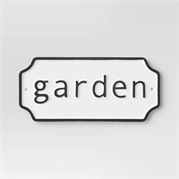 New Metal "Garden" Wall Sign White - Smith &