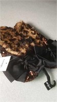 Ladies size 5/6 Brown sequin slippers