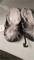 Ladies size 9-10 grey sequin slippers